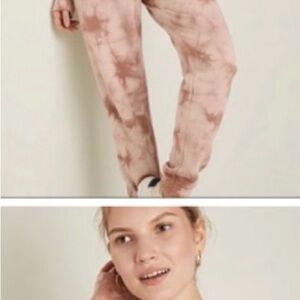 Victoria's Secret Tie-Dye Hoodie Lounge Set in Tan and Cream